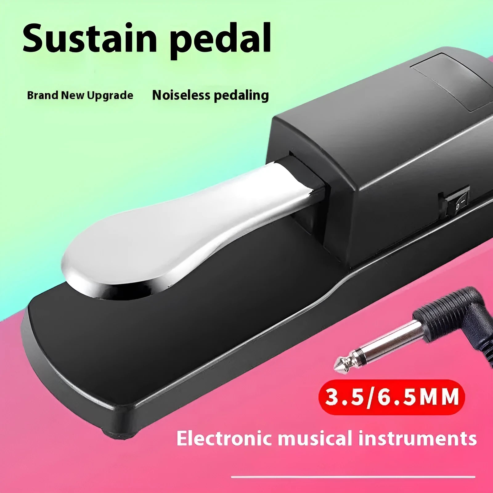 Universal single leg sustain pedal for electronic keyboard and MIDI controller.