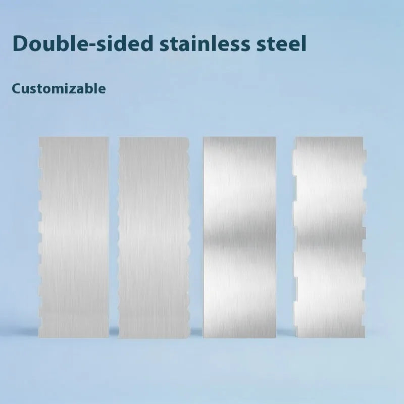 Stainless steel cream scraper with polygonal pattern design for cake decorating
