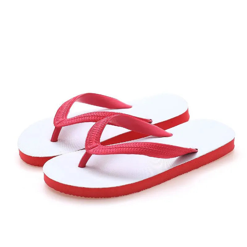 Men's rubber sole flip-flops in green with fish label, showing non-slip tread and casual style.