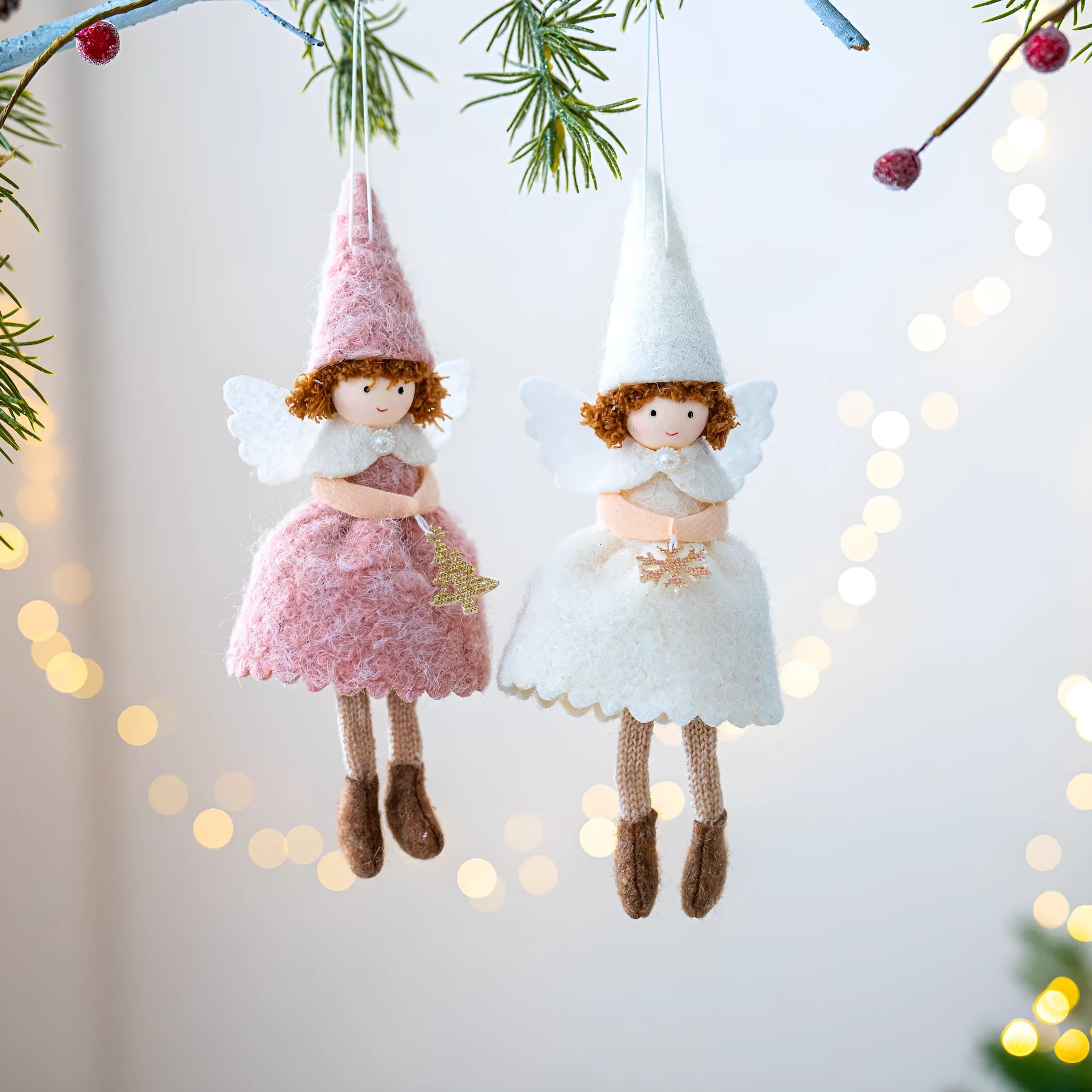 White cloth angel skirt Christmas tree pendant hanging decoration