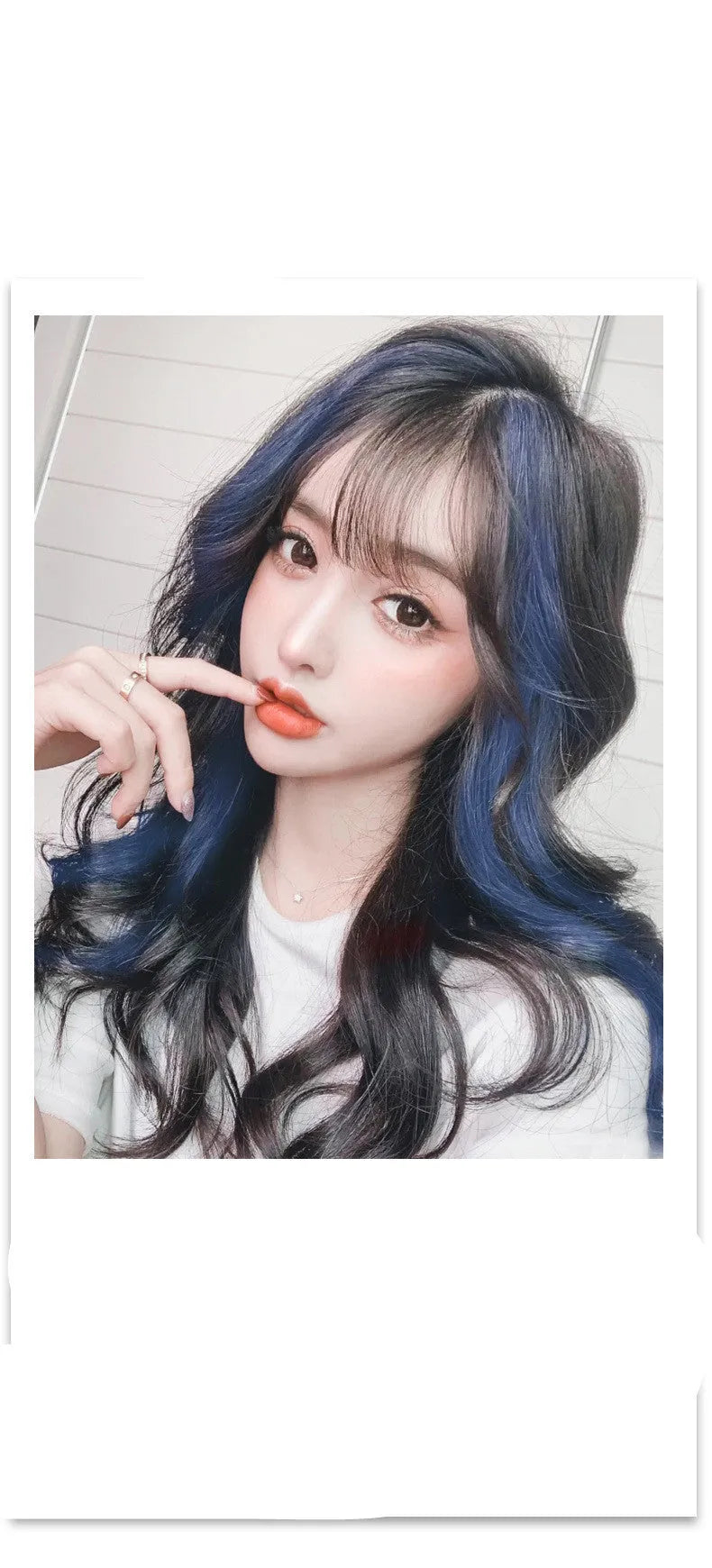 Gradient coloured long curly hair wig patch extension approximately 60cm in length