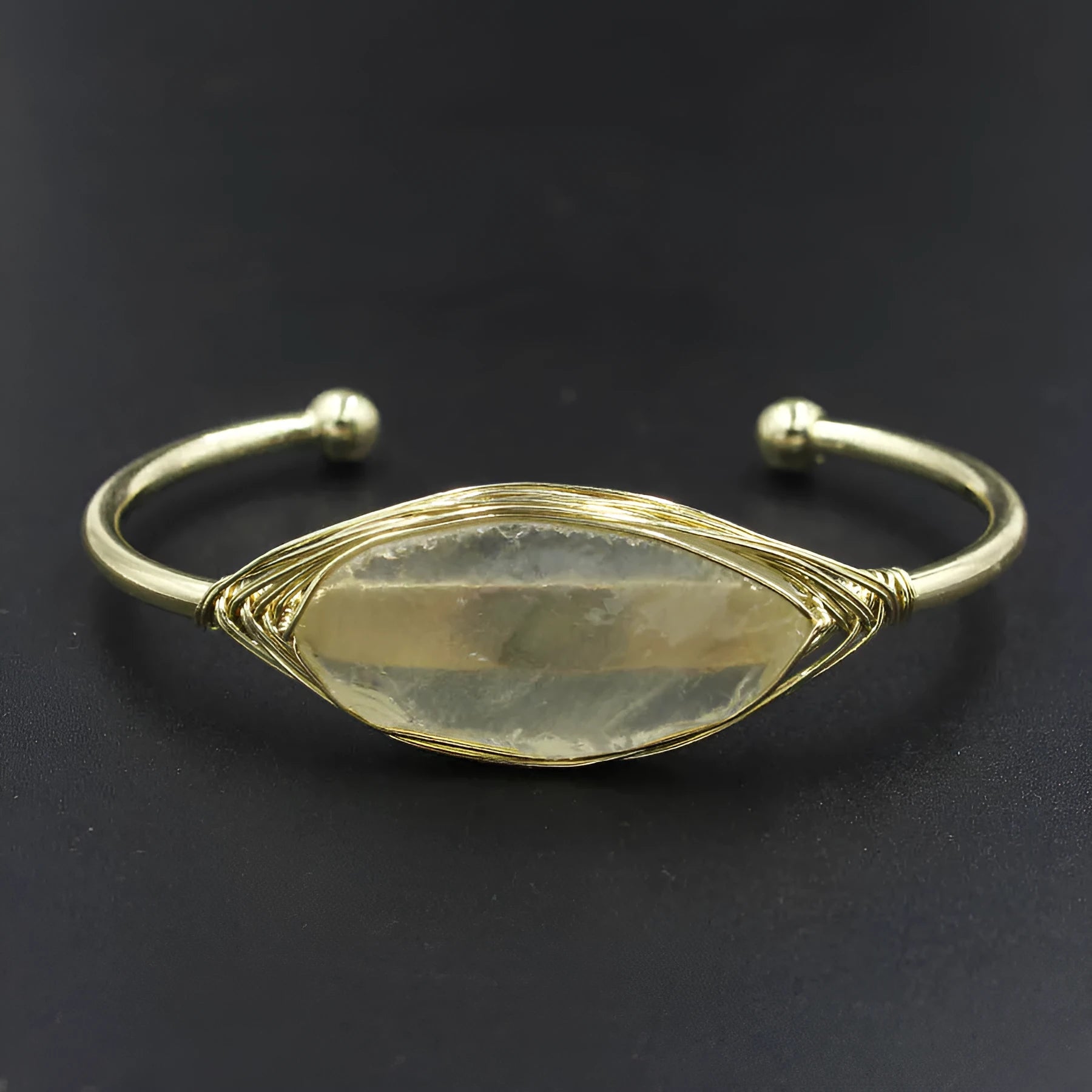Natural raw gemstone bracelet with 8mm rough amethyst and citrine crystals in ethnic unisex style