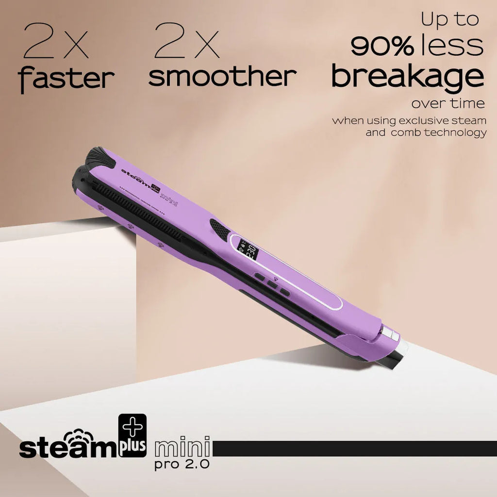 Mini steam splint spray hair straightener in three colour options for curling and straightening styles