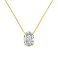 S925 sterling silver necklace with geometric oval ice flower pendant in platinum or gold finish