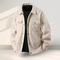 Men's slim fit casual coat in a Lycra and Vinylon blend, available in black, coffee, green, and white.