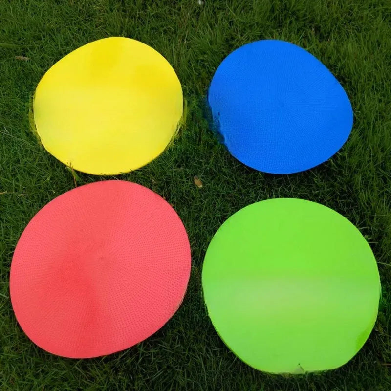 Coloured TPE football training disc marker 23cm diameter on grass field