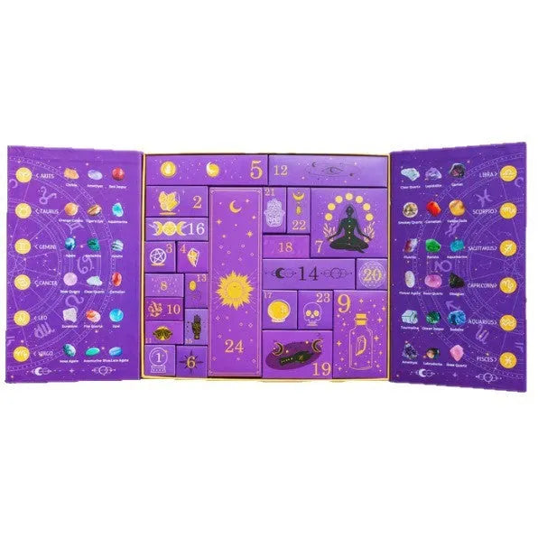 Orange and black paper Halloween countdown gift box measuring 33.5cm wide by 30.5cm tall