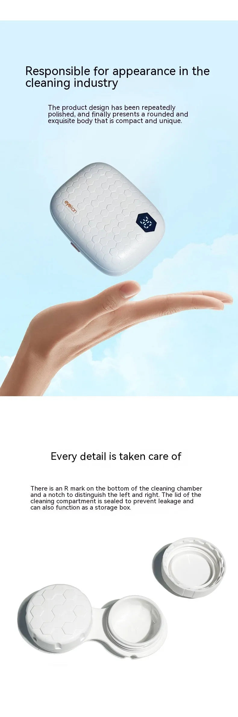 Automatic electric ultrasonic cleaning machine for invisible glasses in blue plastic casing