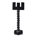 Black plastic pet selfie stick with treat clip extended to 15cm for mobile phone photography