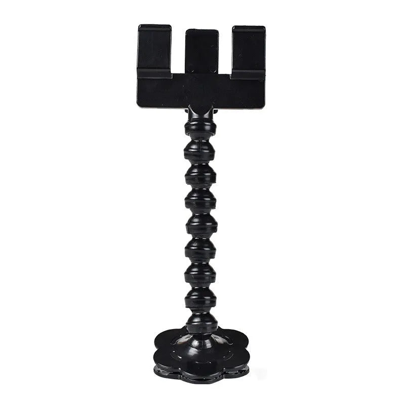 Black plastic pet selfie stick with treat clip extended to 15cm for mobile phone photography