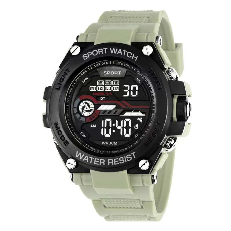 Electronic digital watch with LED display for teenagers in multiple colour options