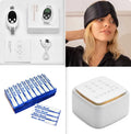 White handheld insomnia relief device with adjustable control and USB charging port