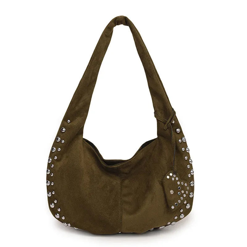 Soft plush strapless tote handbag in retro style showing colour options.