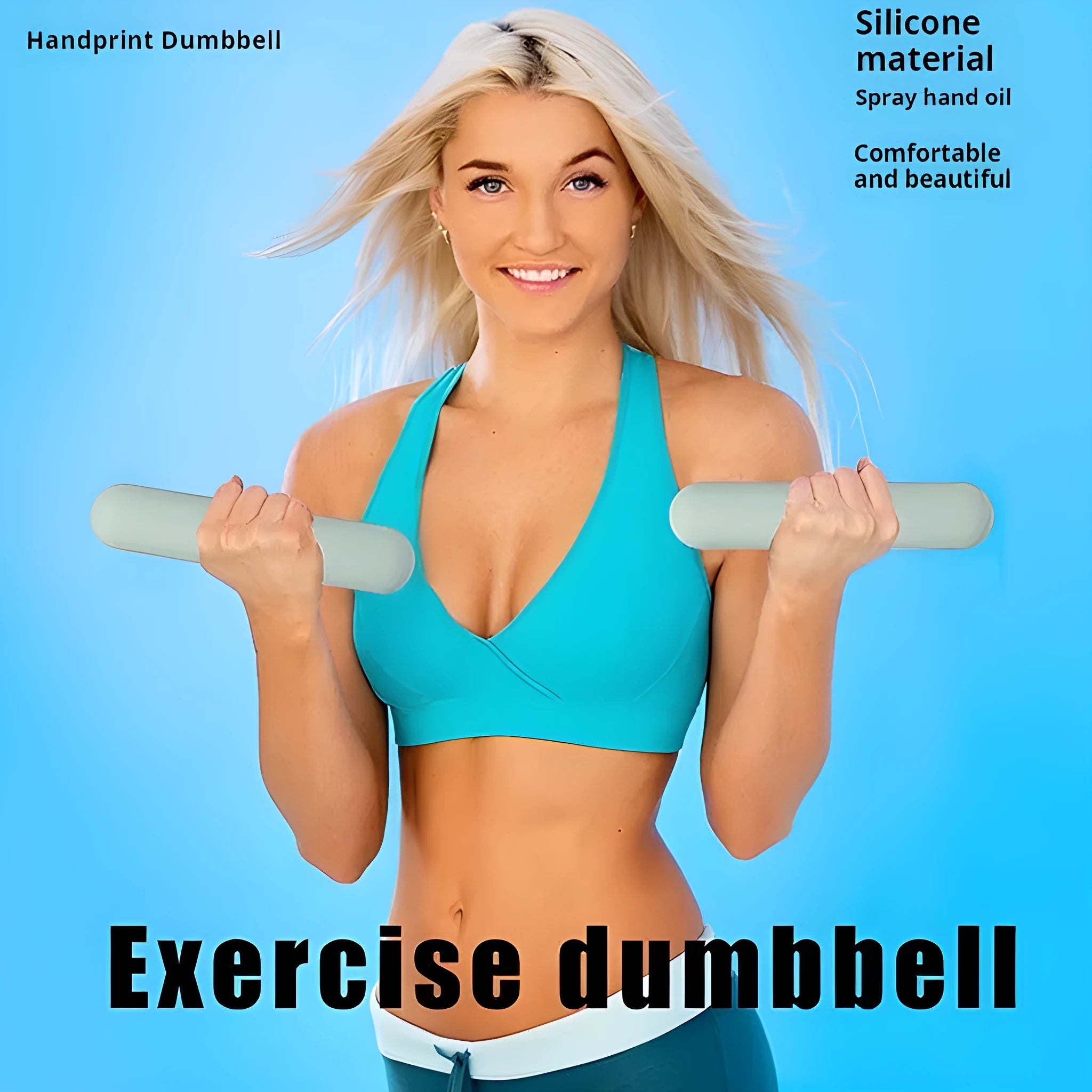 Silicone edging non-slip hand-drawn yoga dumbbell stick in various colours and weights