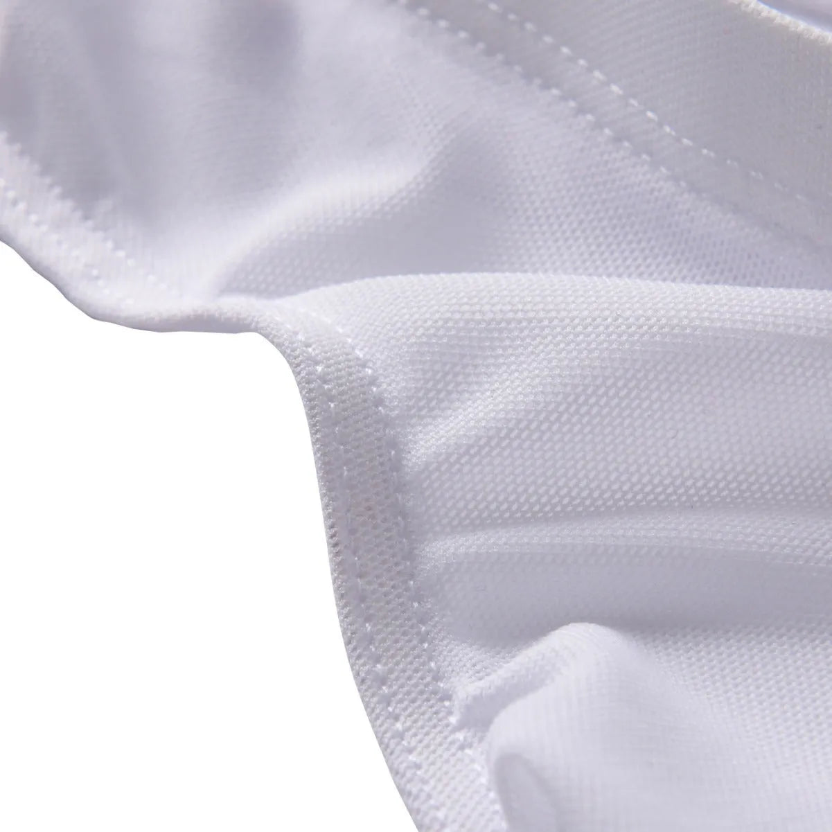 Men's black low waist ice silk briefs with triangle mid waist design on size chart