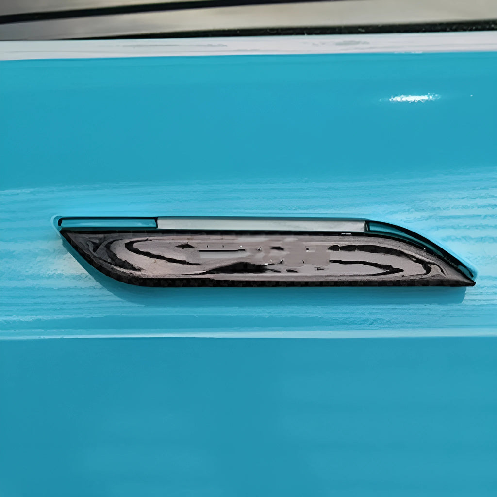 Carbon fibre door handle protection stickers for Tesla Model S with adhesive backing