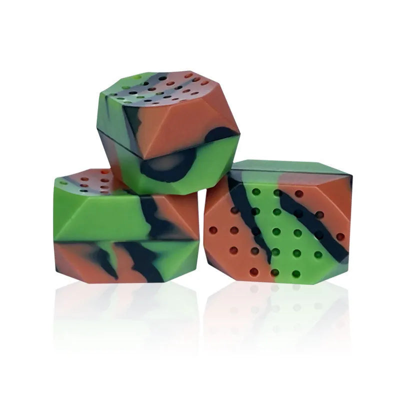 Two camouflage pattern silicone facial exercise balls in transparent packaging