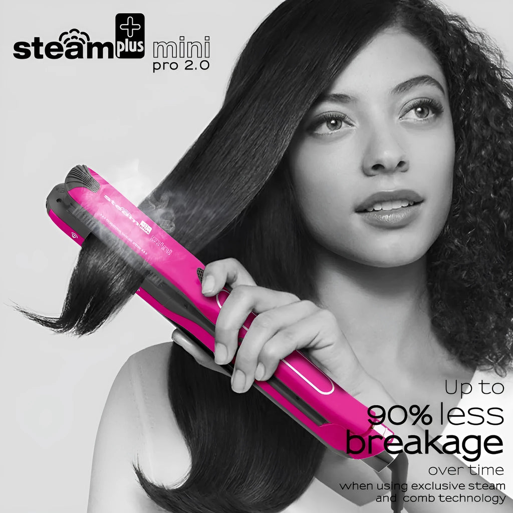 Mini steam splint spray hair straightener in three colour options for curling and straightening styles