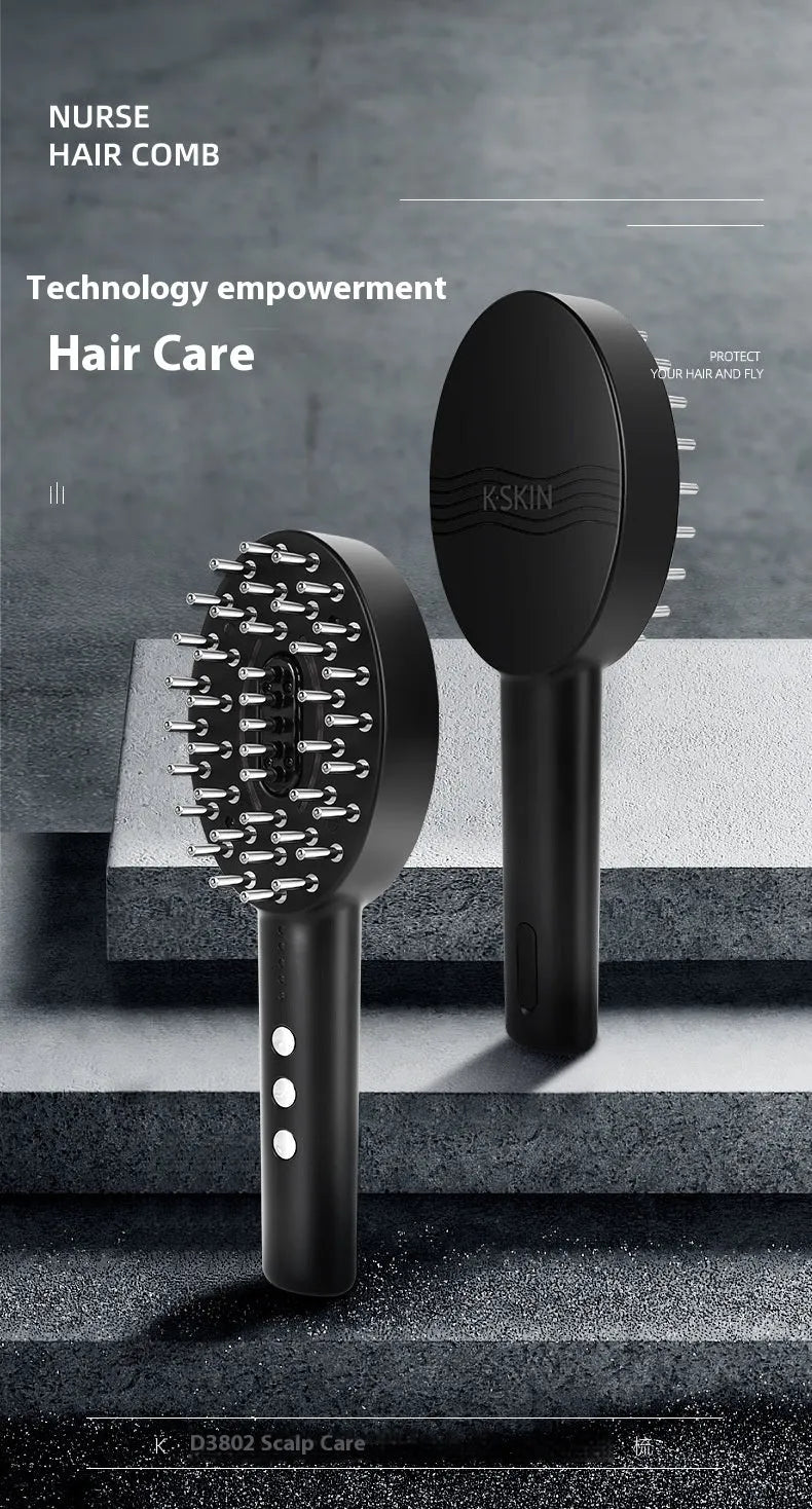 KD3802 Black scalp medicine supplying device with multifunctional vibration massage for scalp soothing