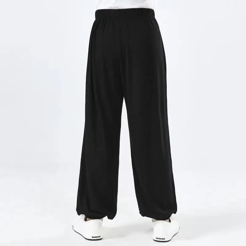 Children's high elasticity Sanda practice pants in black, red, or white colours with Lycra fabric