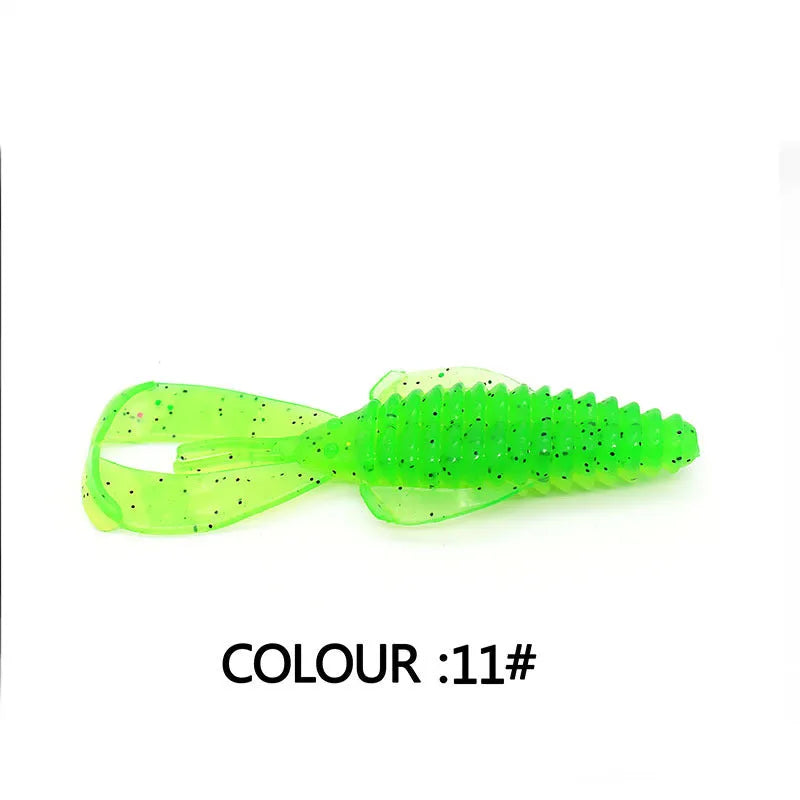 PVC fishing soft bait lure in 8cm and 12cm sizes with multiple colour options for anglers