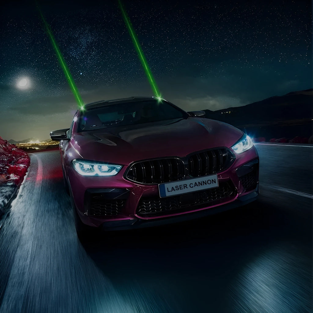 Black remote-controlled car strobe light with wireless remote for anti-collision visibility enhancement