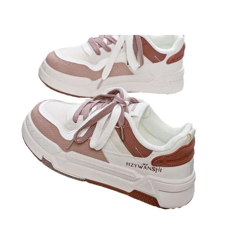 Children's platform sneakers with cross straps and thick rubber soles in beige colour
