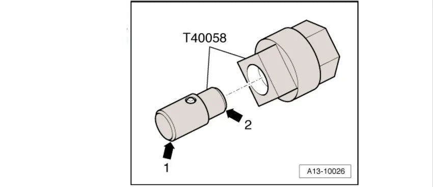 Aodi T40058 crankshaft rotating sleeve timing tool with adapter for engine service