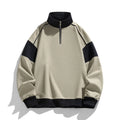 Men's hooded corduroy pullover sweater with drop shoulder design in beige colour