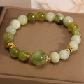 Original design Mori style women's bracelet crafted from green Xiuyan jade