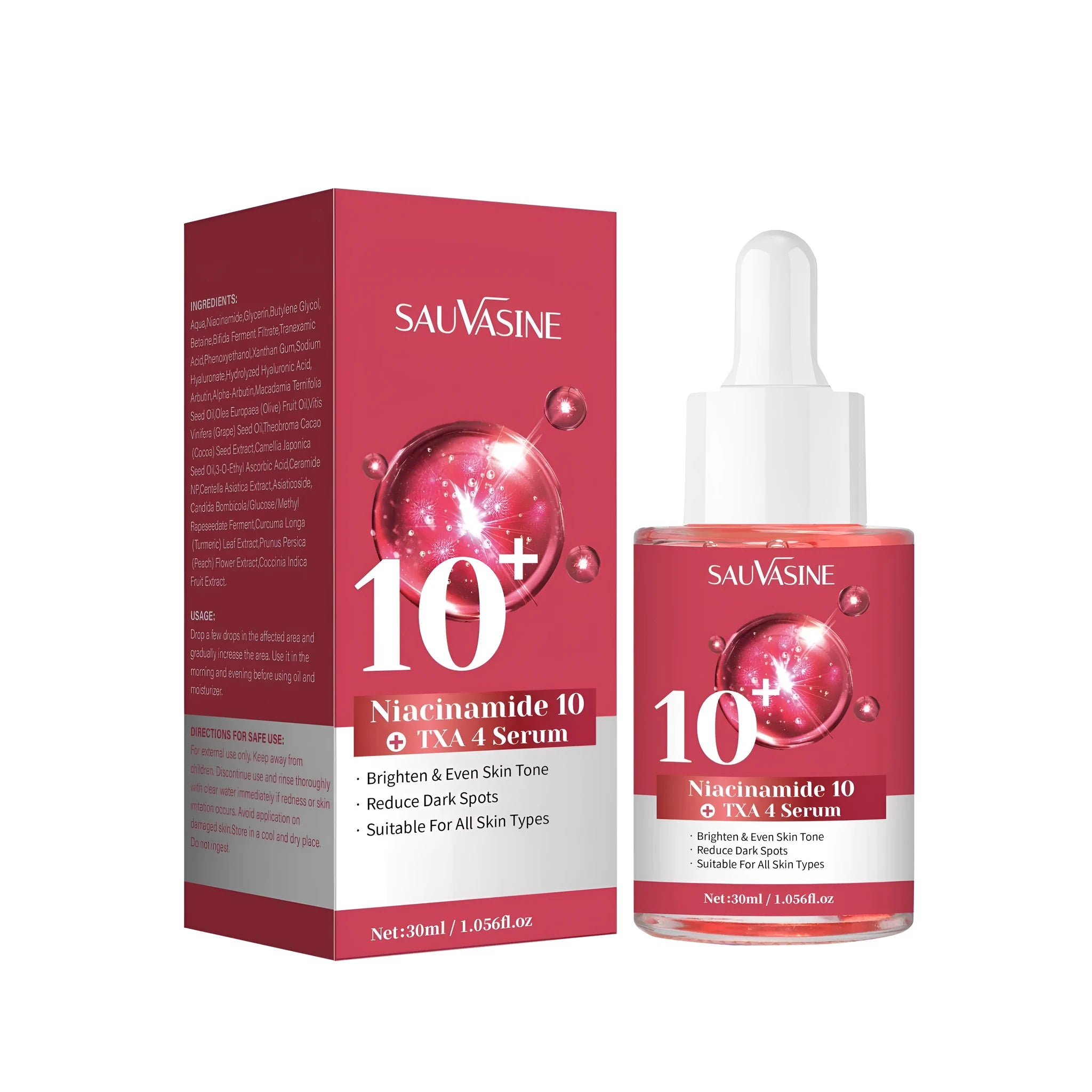 30ml niacinamide 10 TXA 4 serum bottle with nicotinamide and tranexamic acid formula