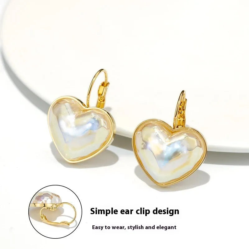 Gold Summer Love Fashion clip-on earrings for women with alloy metal construction