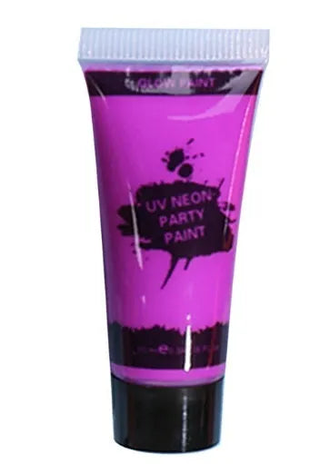 Non-toxic neon face and body paint tubes in red, yellow, green, purple, orange and pink colours.