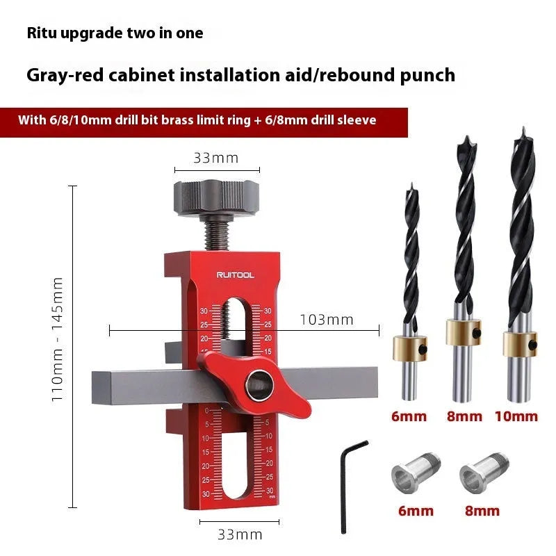 Aluminium alloy cabinet door installation aid tool for woodworking and DIY projects