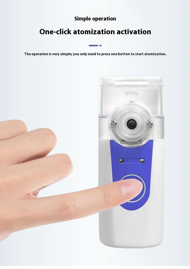 Plastic columnar USB handheld nebuliser with single fog outlet for household use
