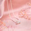 Silver cherry necklace with 925 silver fruit pendant on adjustable snake bones chain