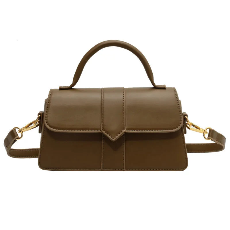 Women's horizontal square messenger bag in beige colour with sandwich pocket and file compartment