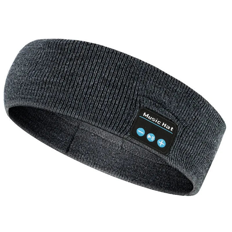 Bluetooth sports headband with integrated wireless earphones and removable washable cover