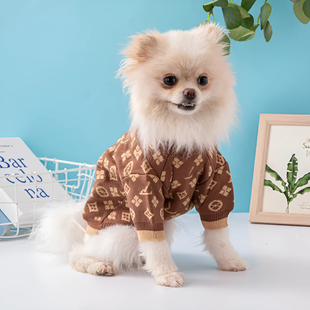 Thick wool blend dog sweater in European style for winter wear