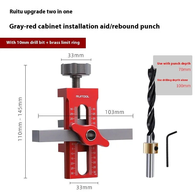Aluminium alloy cabinet door installation aid tool for woodworking and DIY projects