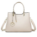 Women's multilayer shoulder messenger bag in PU leather with sewing thread details