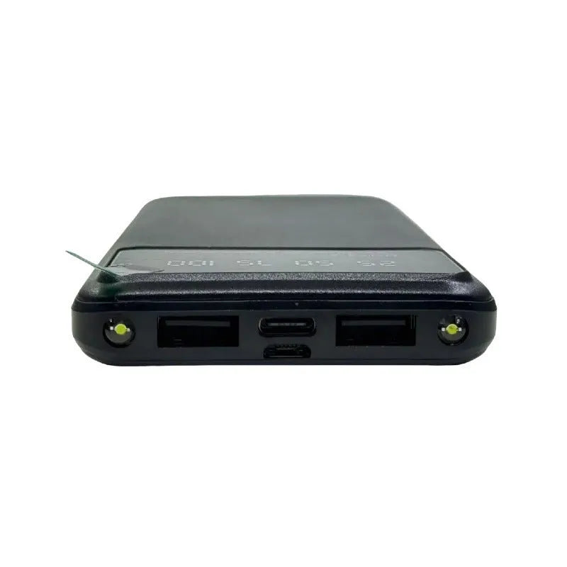 Black ultra-thin 10000mAh power bank with creative design measuring 67x14x140mm