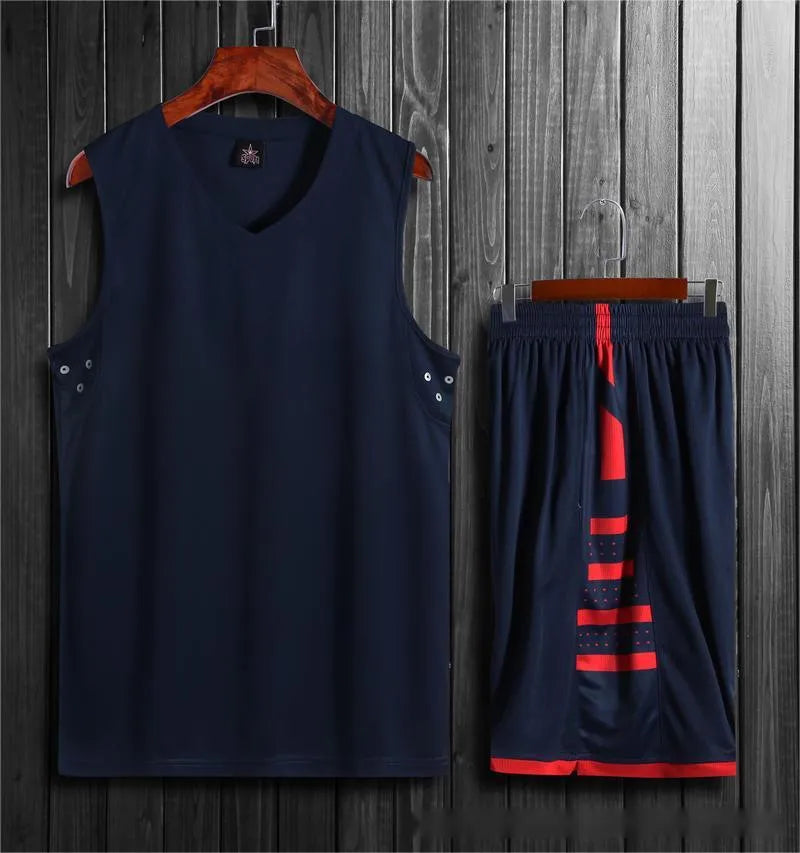 White breathable sports vest and shorts set for basketball and fitness training