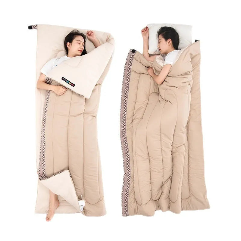 Four seasons adult camping sleeping bag with storage bag in Jiangnan Spring colour