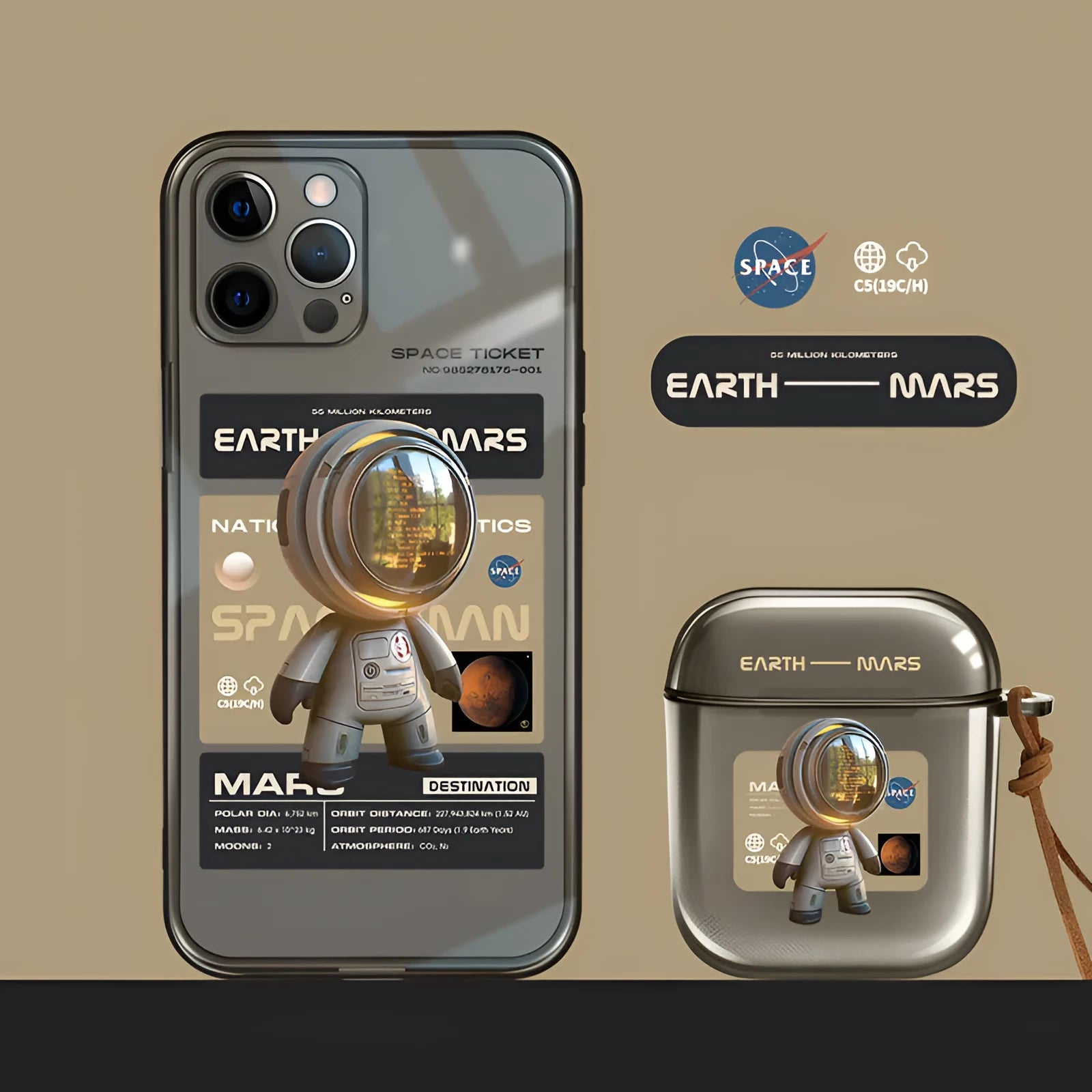 Black TPU phone case for Apple iPhone showing protective shell design with Mars Ticket colour option