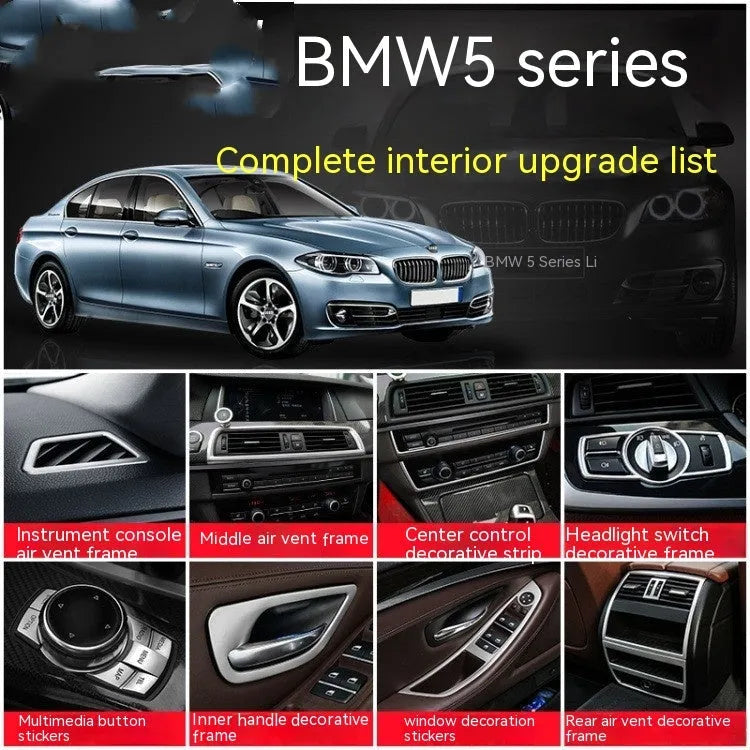 BMW 5 Series interior door handle decorative trim kit with four ABS stainless steel frames