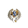 Adjustable geometric angel wings ring in alloy with open mouth design