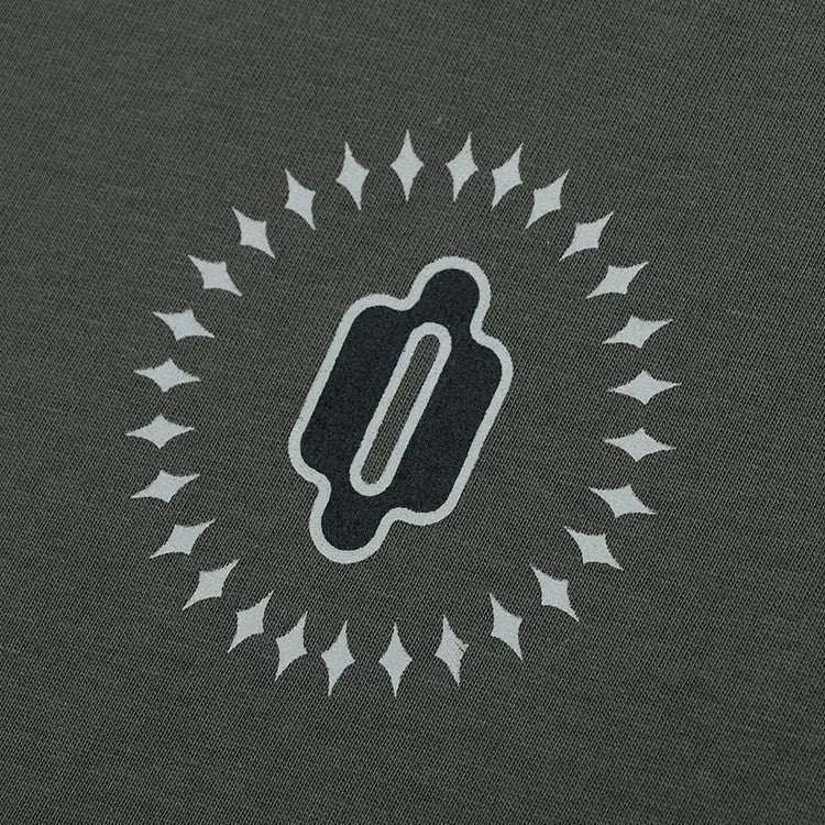 Men's grey cotton drop shoulder sweatshirt with loose fit and letter pattern