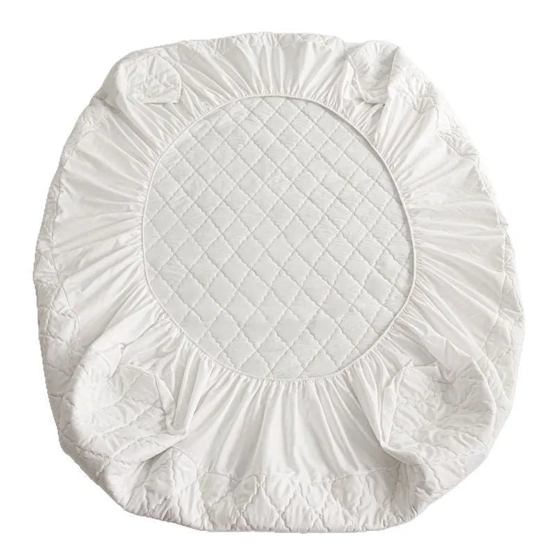 Diamond lattice quilted waterproof mattress protector three-piece set with fitted sheet and pillowcases in bamboo fibre