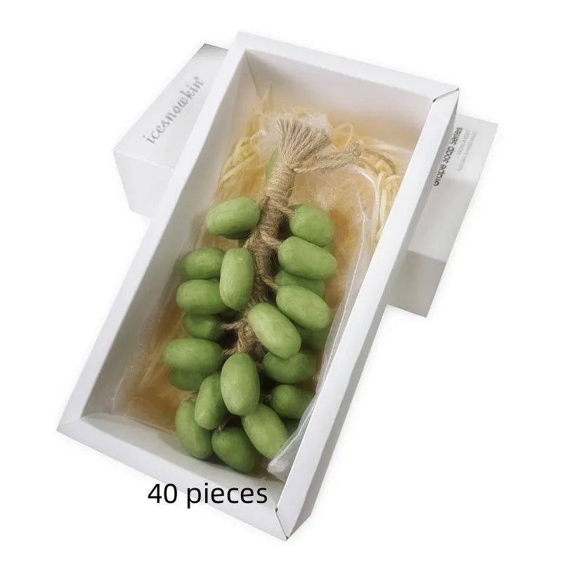 Handmade grape soap bar with 120g net content in black, green, purple and litchi scent varieties